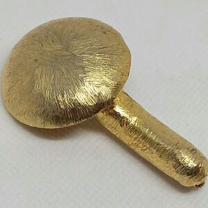 Vintage Vans Authentic Gold Textured Mushroom Brooch